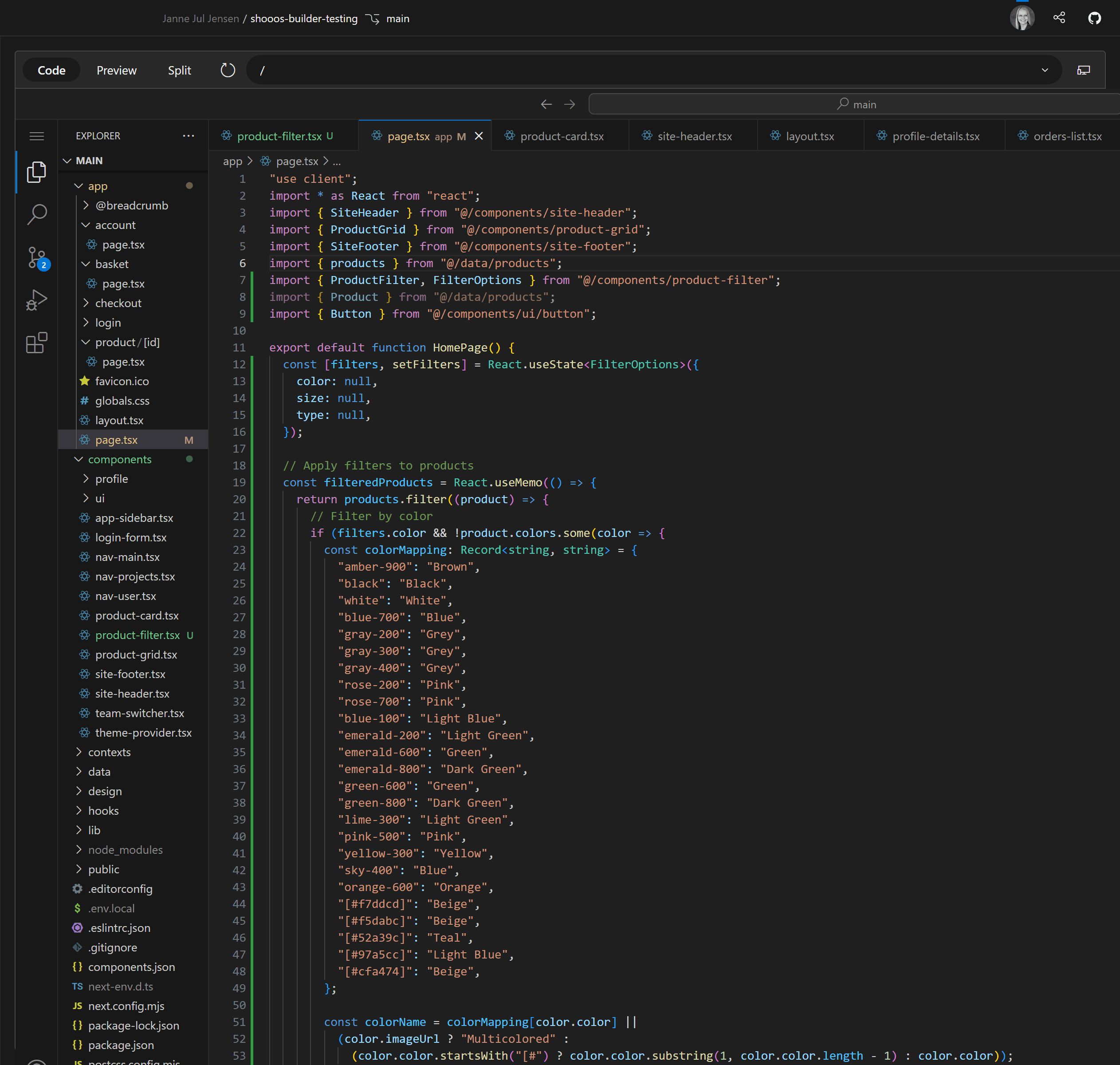 A full screen image of what Henosia looks like when the view area has been set to Code. This is essentially a VS Code editor.